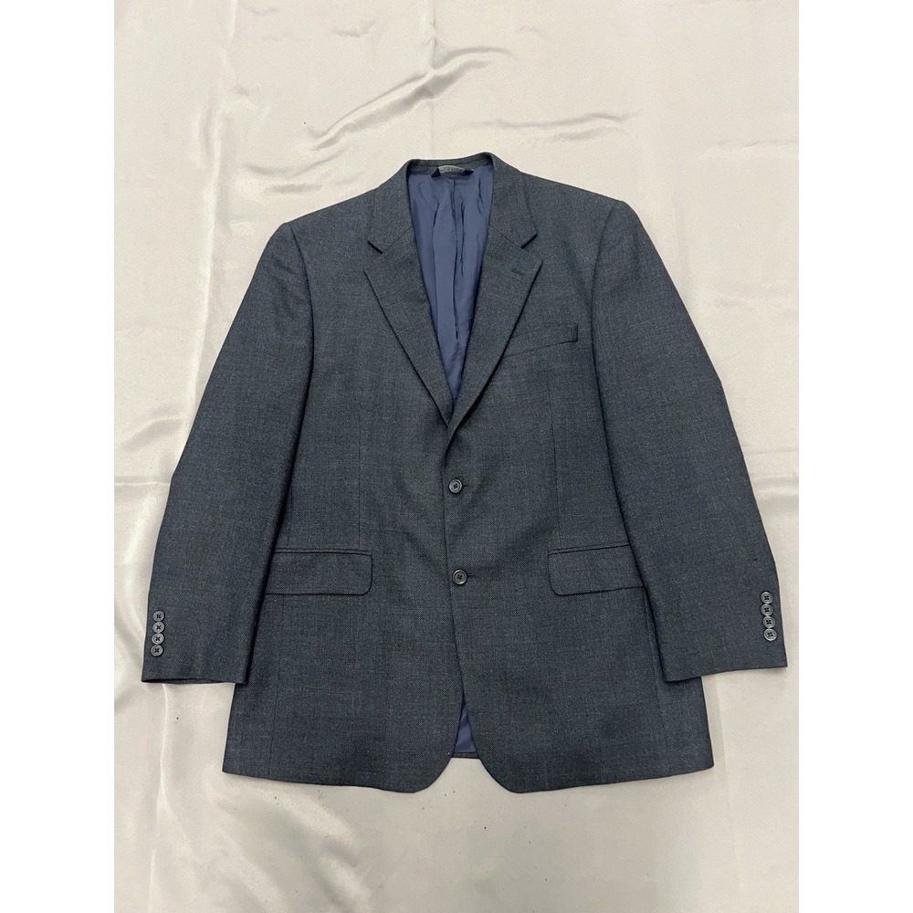 Jos. A. Bank Traveler's Collection Men's 44L Blue Gray 2-Button 100% Wool